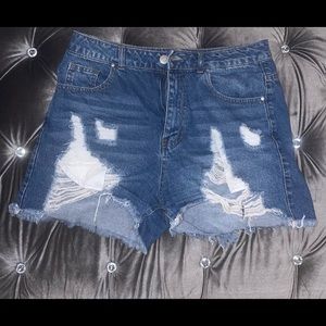 Denim Distressed Shorts